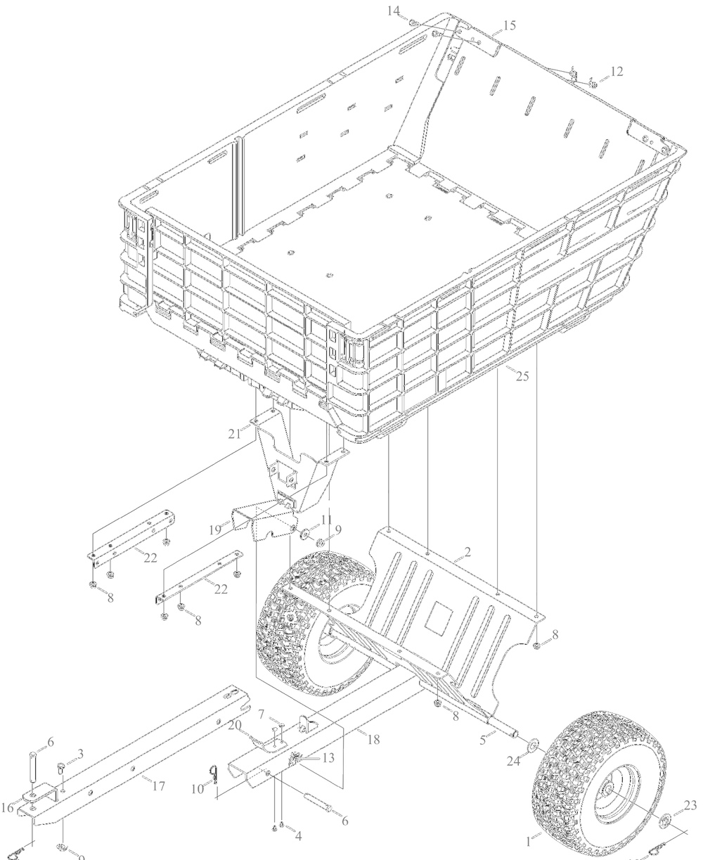 Attachments / 19b40026oem Ez-Stow (2016) / General Assembly Diagram and Parts List for 13AM77SSA00 2023 Yard Machines Lawn Tractor